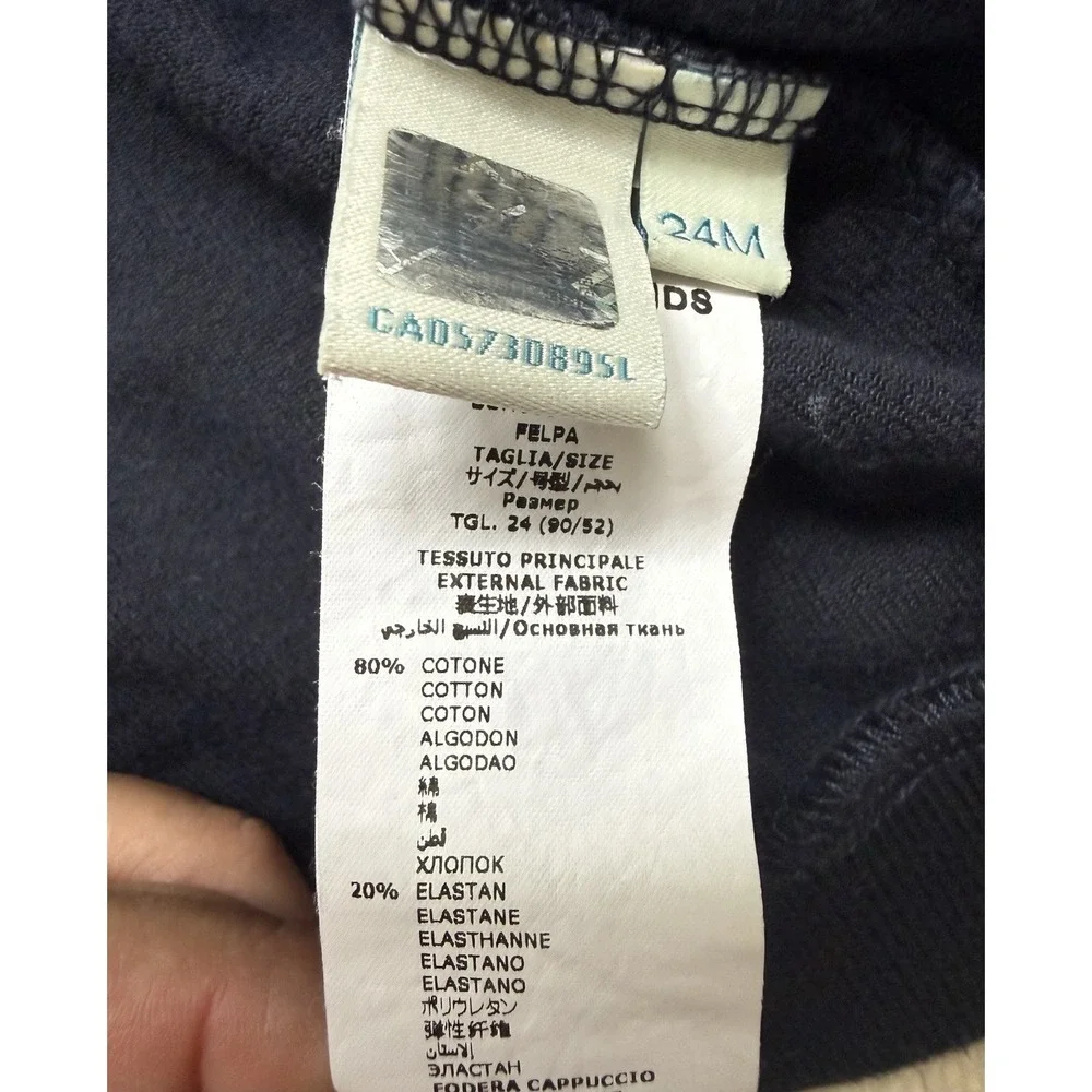 FENDI Kids Italy designer Navy Full Zip Velour Logo Hoodie Luxury Sz 24 Months - Picture 6 of 10